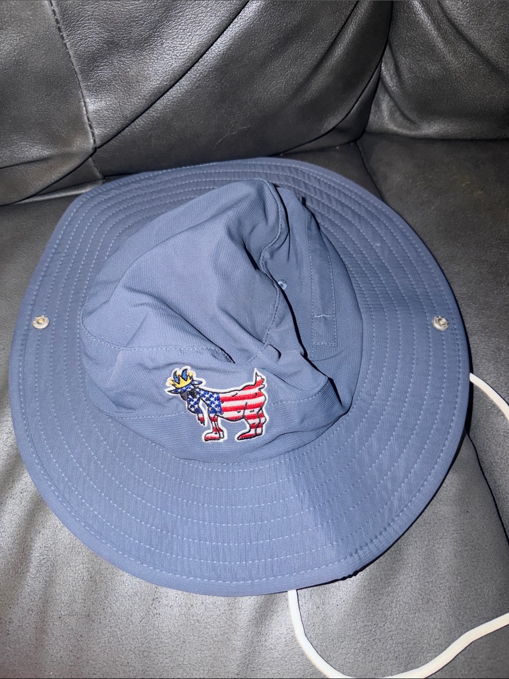 Adult gold men’s GOAT hat osfa USA America bucket hat shade cap navy adjustable